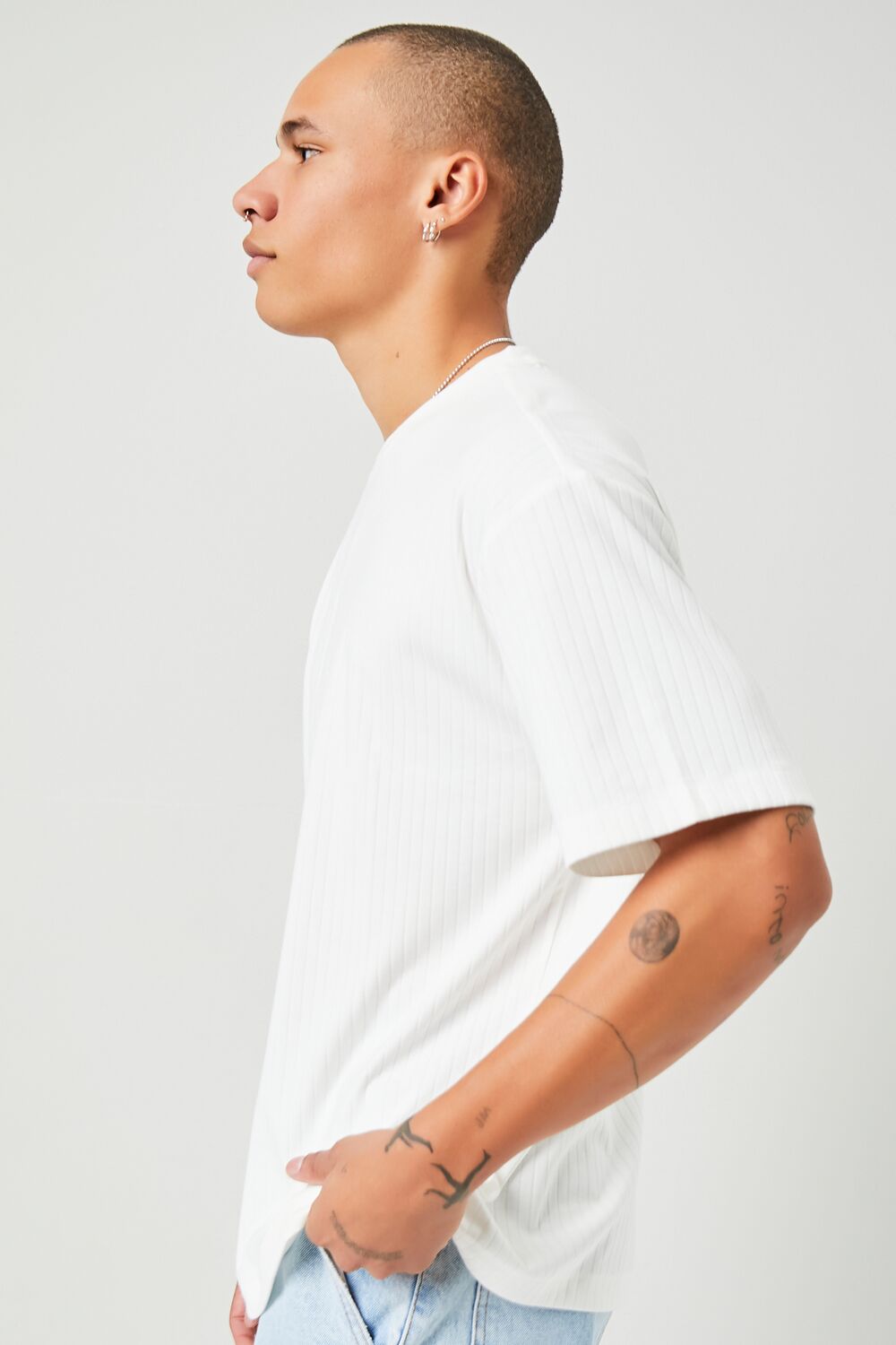 Ribbed Crew Neck Tee