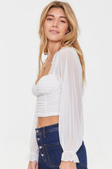 Ruched Sweetheart Crop Top