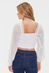Ruched Sweetheart Crop Top