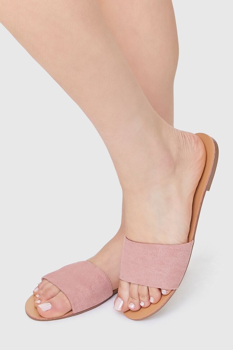 Faux Suede Slip-On Sandals