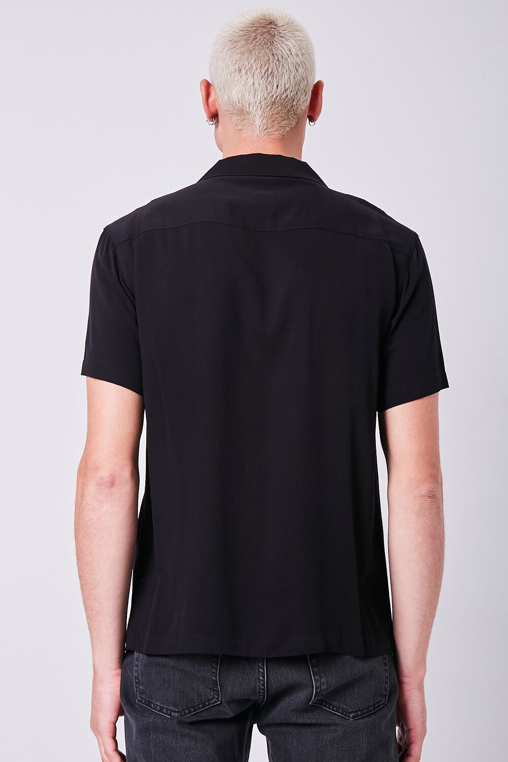 Collared Button-Front Shirt