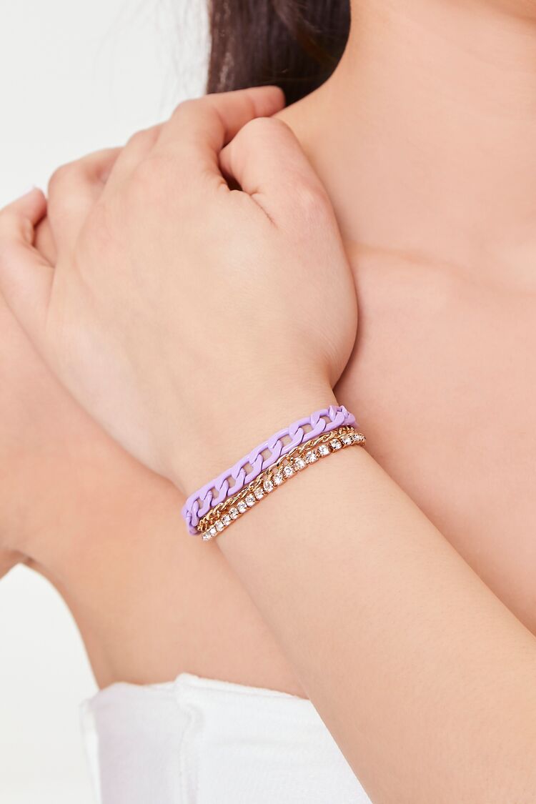 Rhinestone Chain Bracelet Set