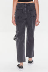 Recycled Cotton Distressed Mom Jeans