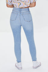 Recycled Cotton Distressed High-Rise Skinny Jeans