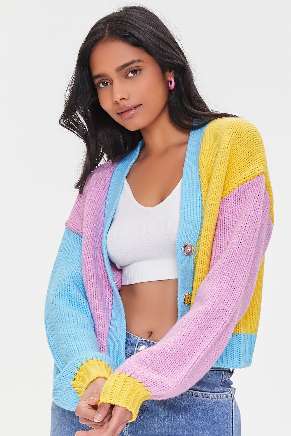 Colorblock Cardigan Sweater