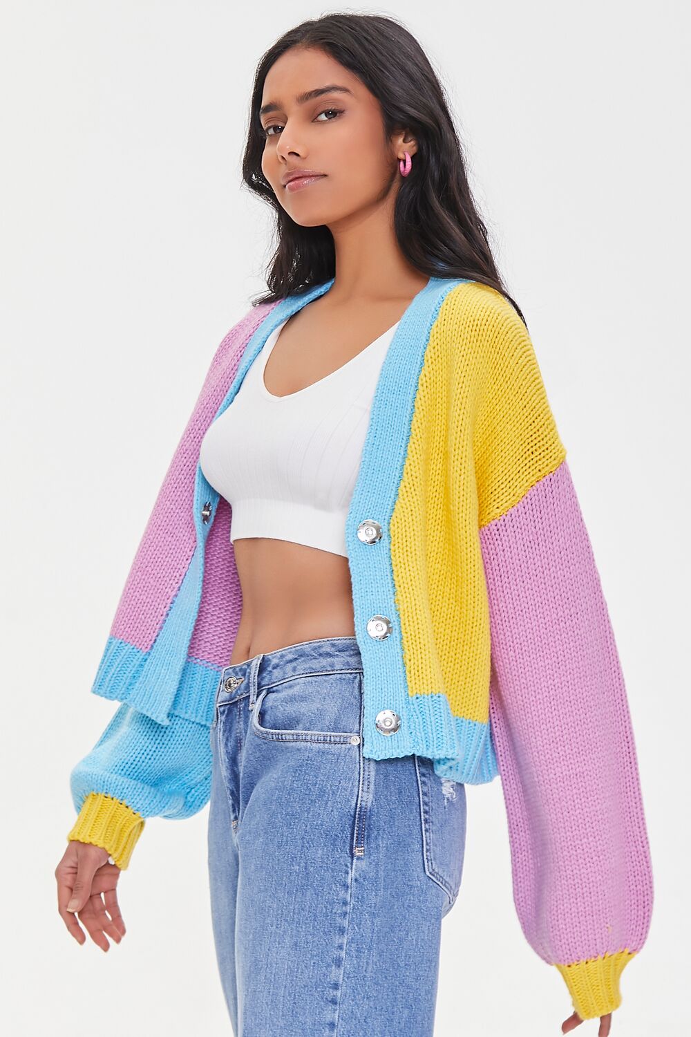 Colorblock Cardigan Sweater