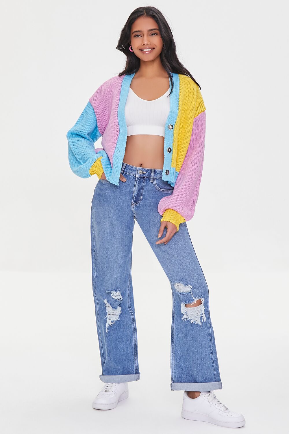 Colorblock Cardigan Sweater