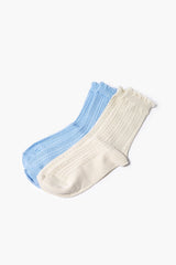 Scalloped Crew Sock Set