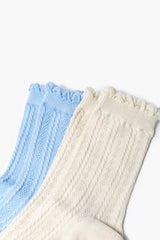 Scalloped Crew Sock Set