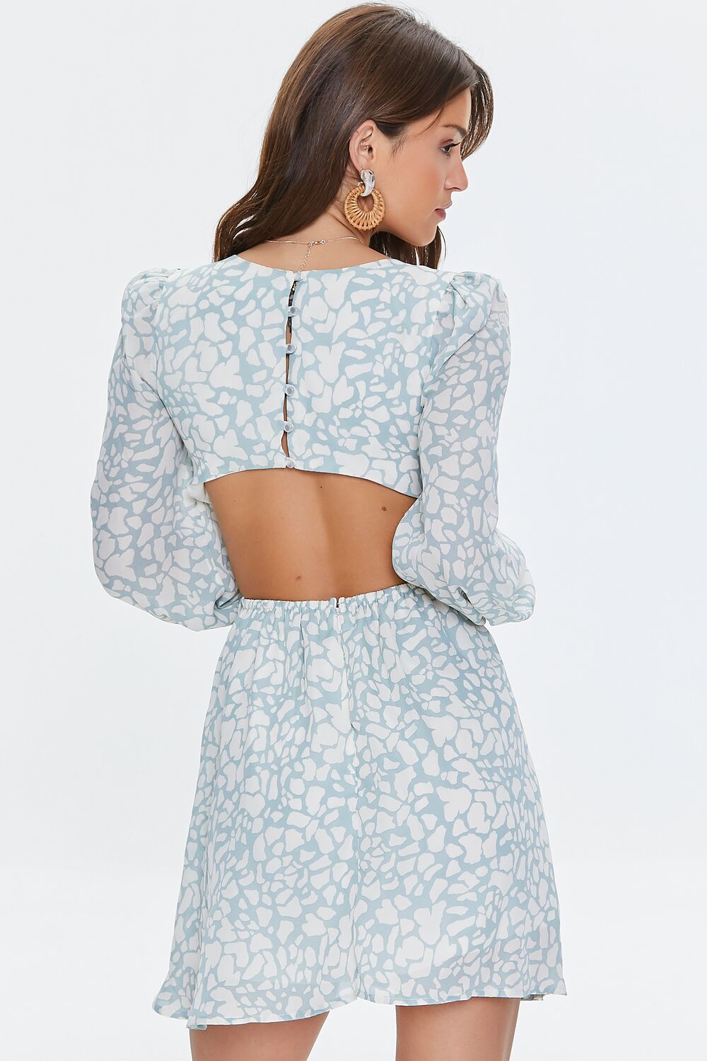 Animal Print Cutout Mini Dress