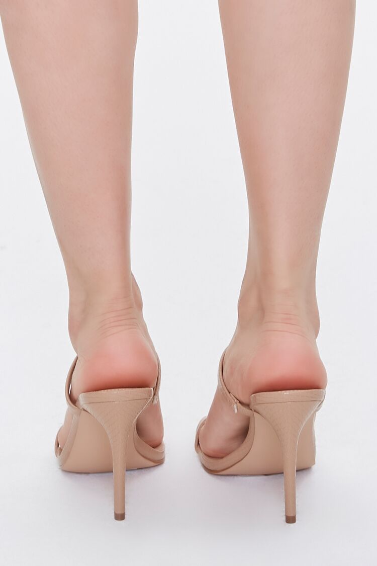 Faux Croc Leather Slip-On Heels