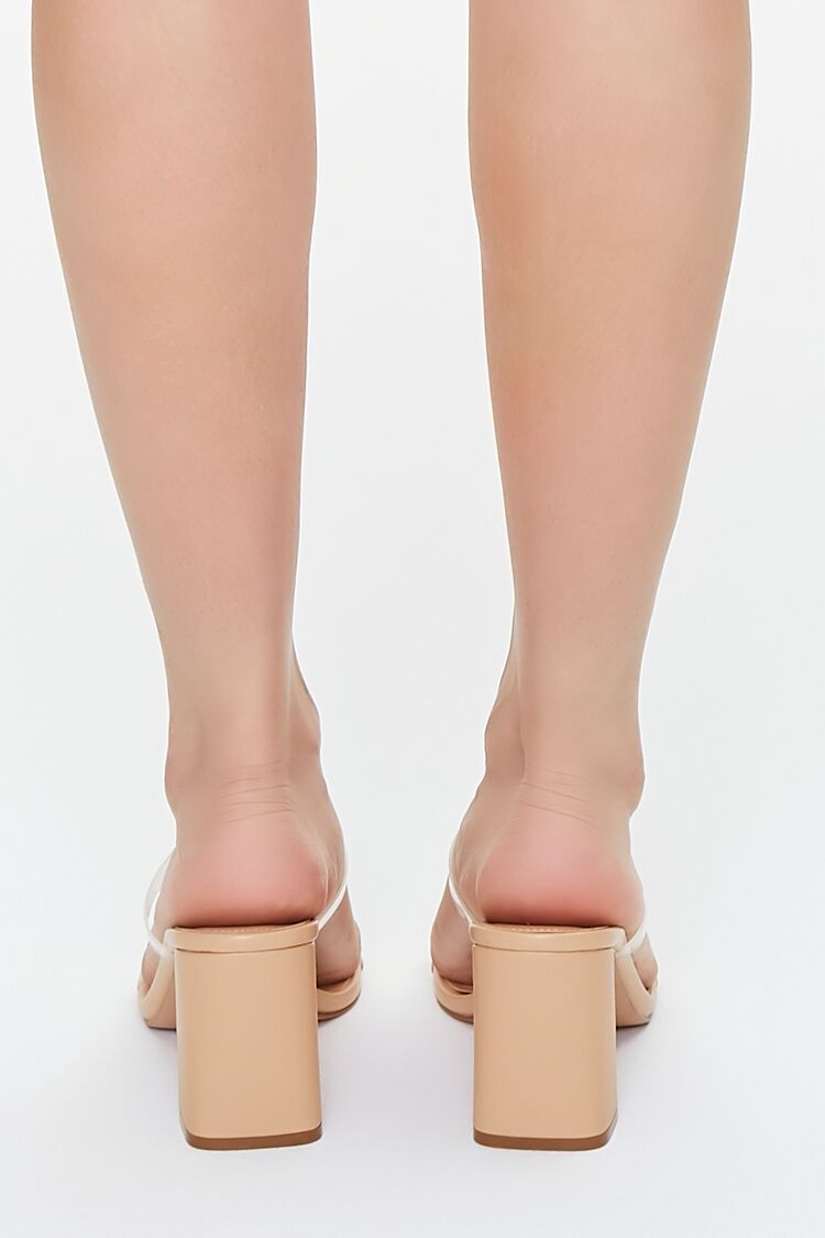 Clear Open-Toe Block Heels