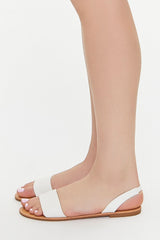 Faux Leather Slingback Sandals
