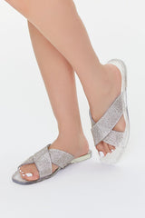 Rhinestone Crisscross Jelly Sandals