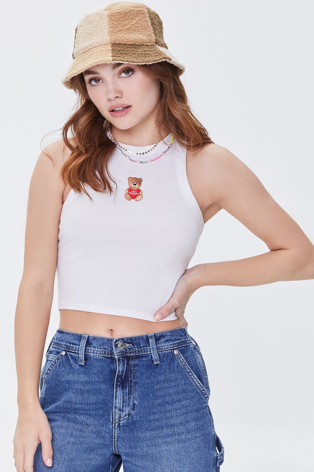 Teddy Bear Graphic Crop Top