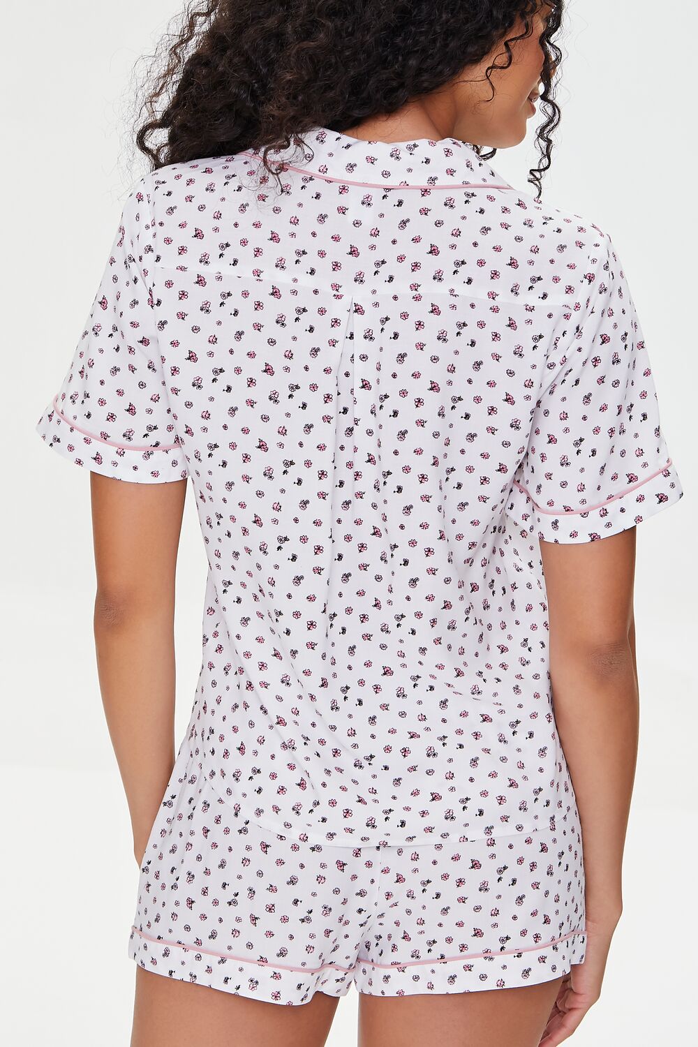 Floral Print Shirt & Shorts Pajama Set