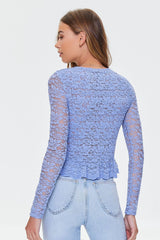 Floral Lace Flounce Top