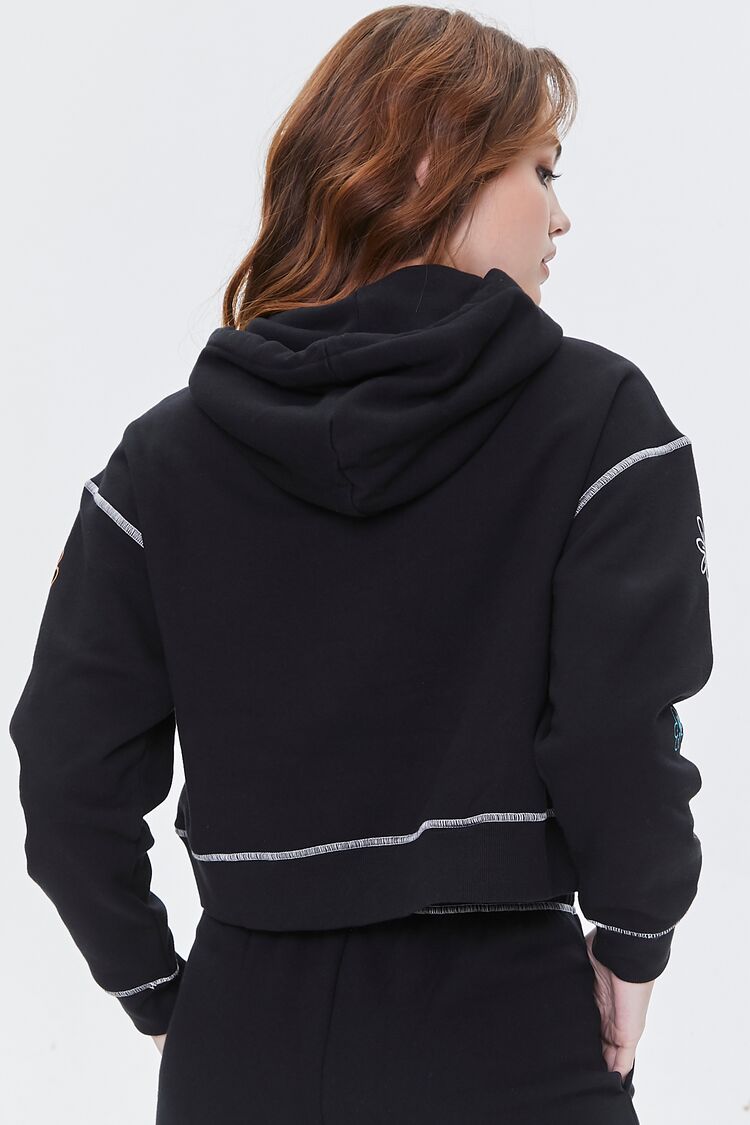 Floral Embroidered Graphic Hoodie