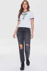 Distressed Straight-Leg Jeans