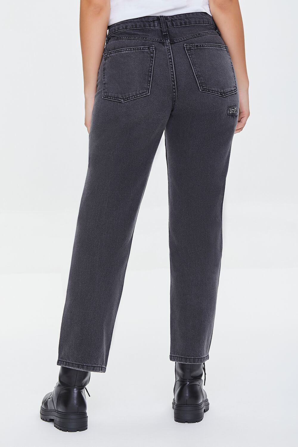 Distressed Straight-Leg Jeans