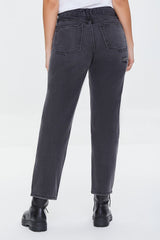 Distressed Straight-Leg Jeans