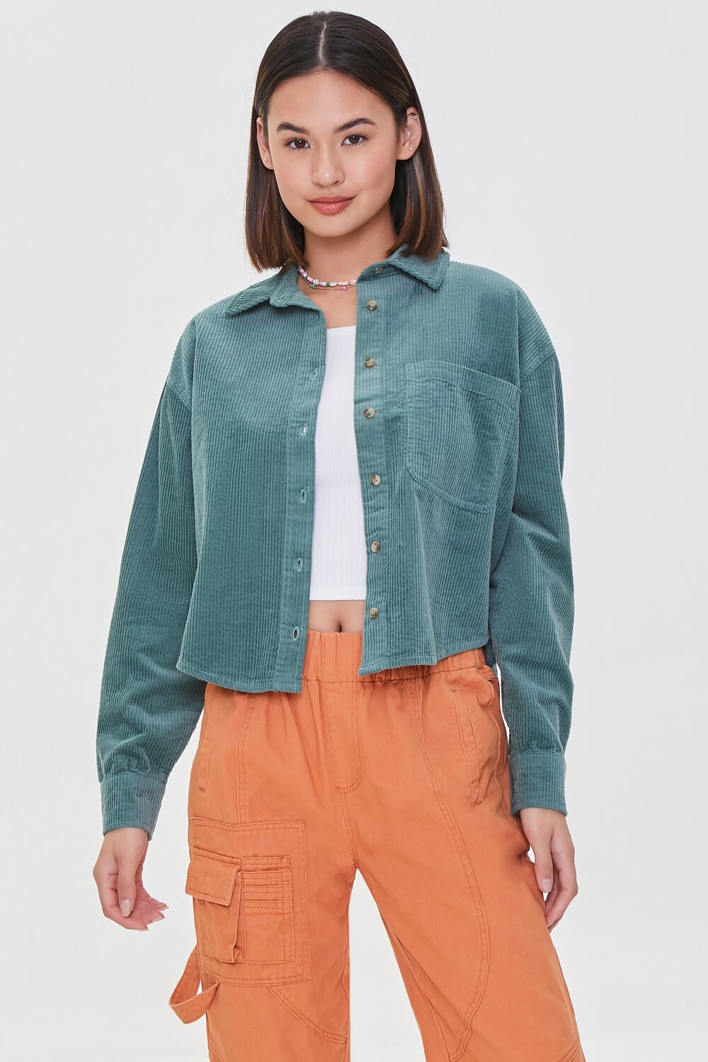 Corduroy High-Low Shacket