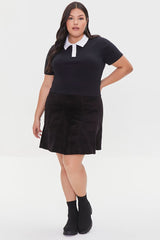 Plus Size Contrast-Trim Polo Shirt