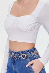 Cutout Heart Chain Belt