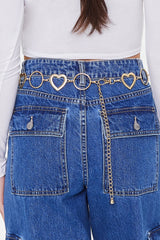 Cutout Heart Chain Belt