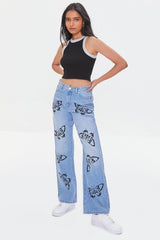 Contrast-Trim Cropped Tank Top
