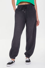 Drawstring High-Rise Denim Joggers