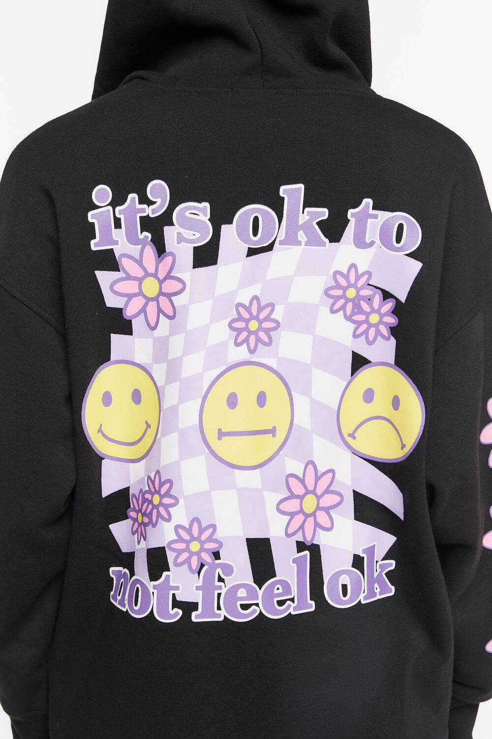 Happy Face Graphic Zip-Up Hoodie