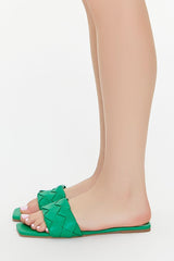Crosshatch Faux Leather Sandals