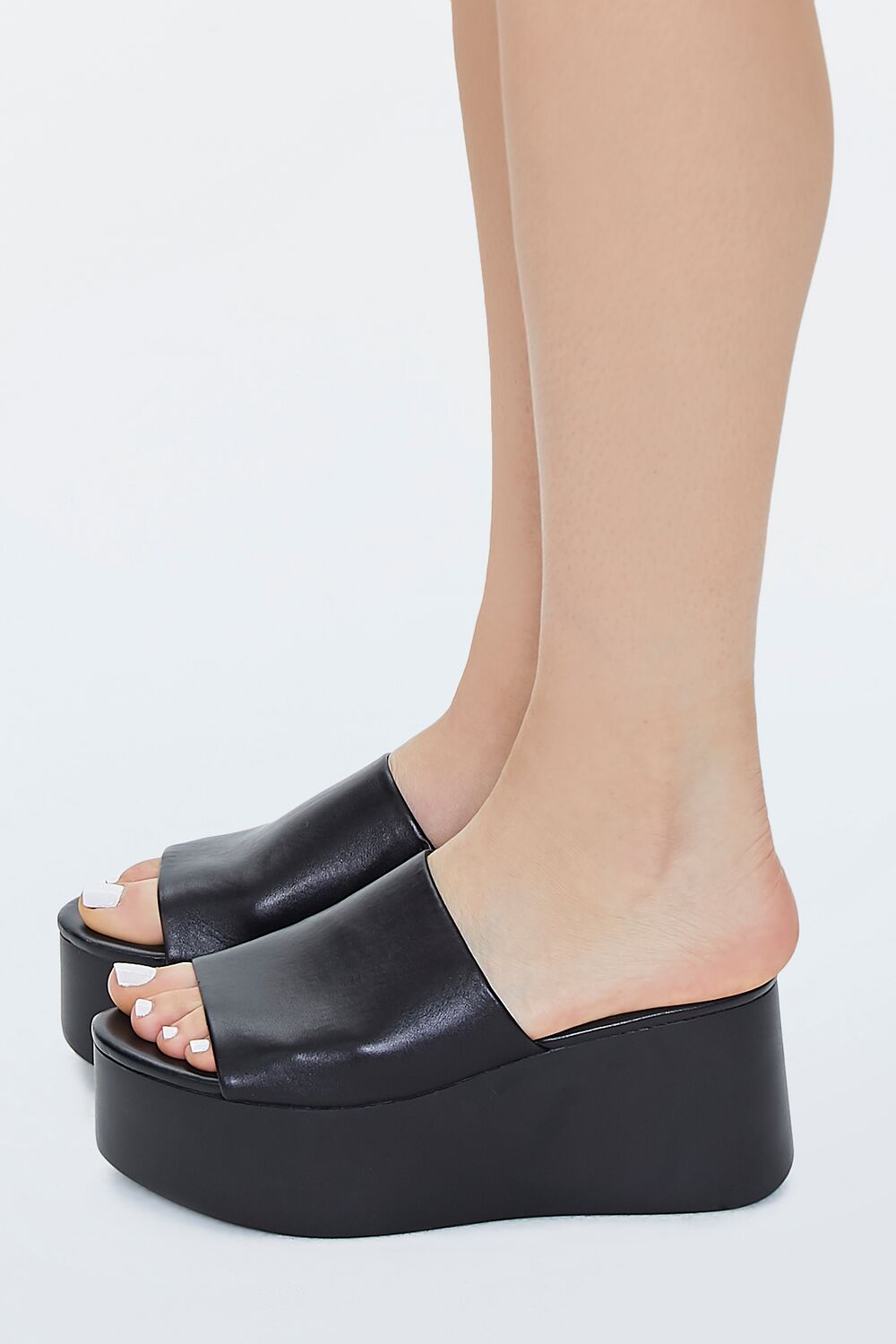 Faux Leather Platform Wedges