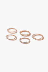 Thin Engraved Ring Set