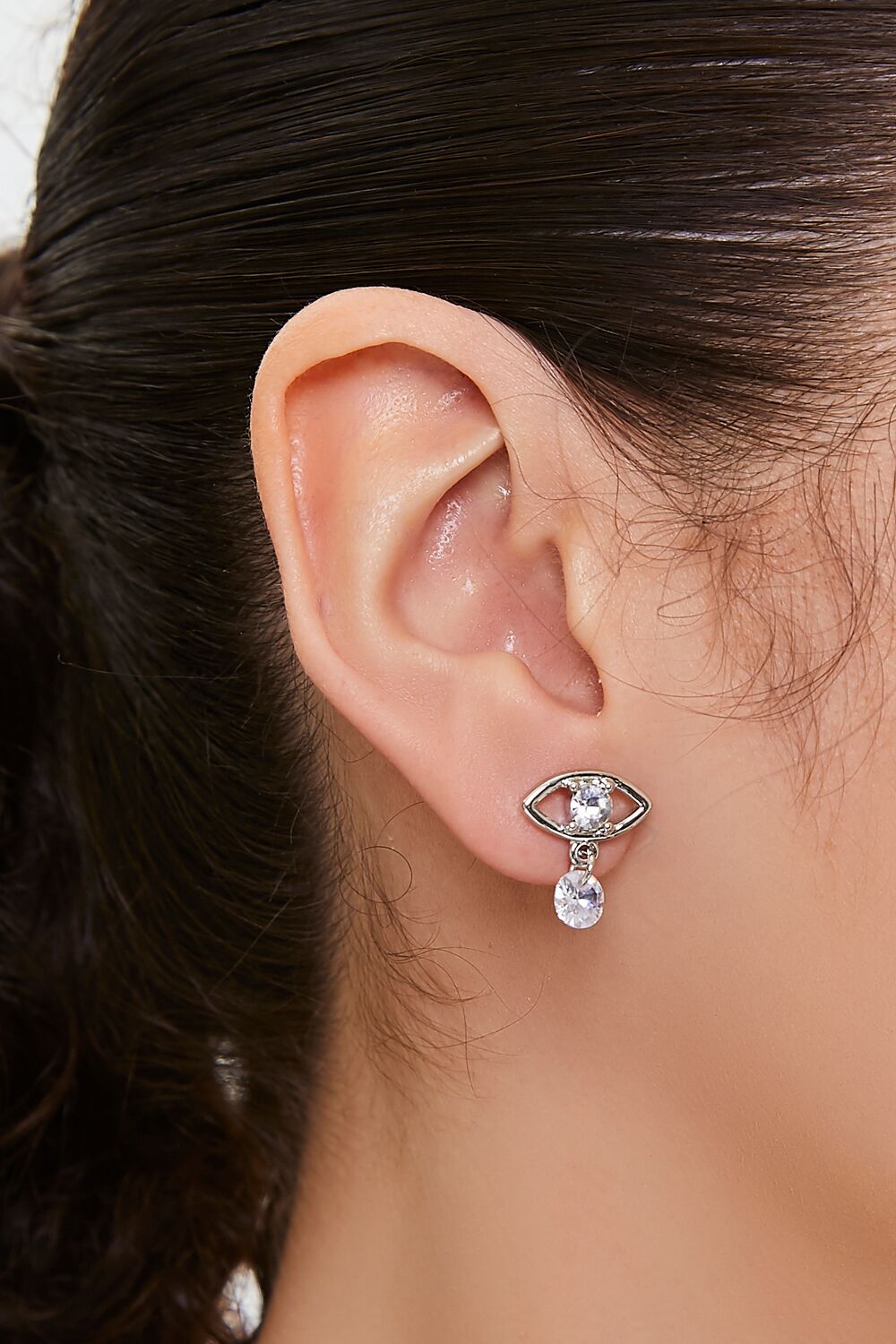 Faux Gem Evil Eye Stud Earrings