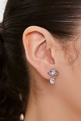 Faux Gem Evil Eye Stud Earrings