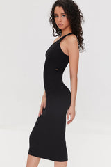 Ribbed One-Shoulder Midi Dress