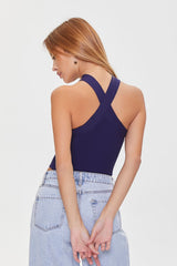 Sweater-Knit Halter Crop Top