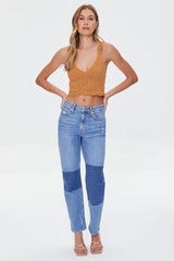 Crochet Lace-Up Crop Top