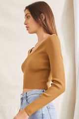 Ribbed Cropped Fitted Sweater