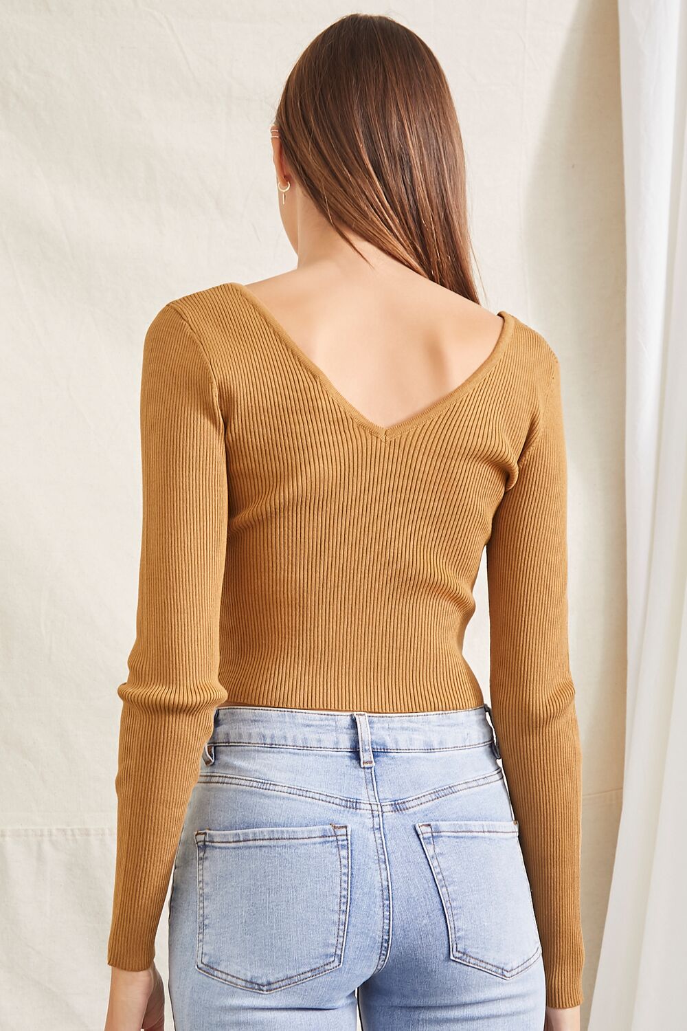 Ribbed Cropped Fitted Sweater