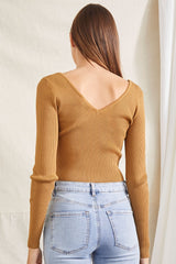Ribbed Cropped Fitted Sweater
