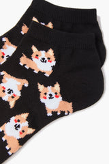 Corgi Print Ankle Socks