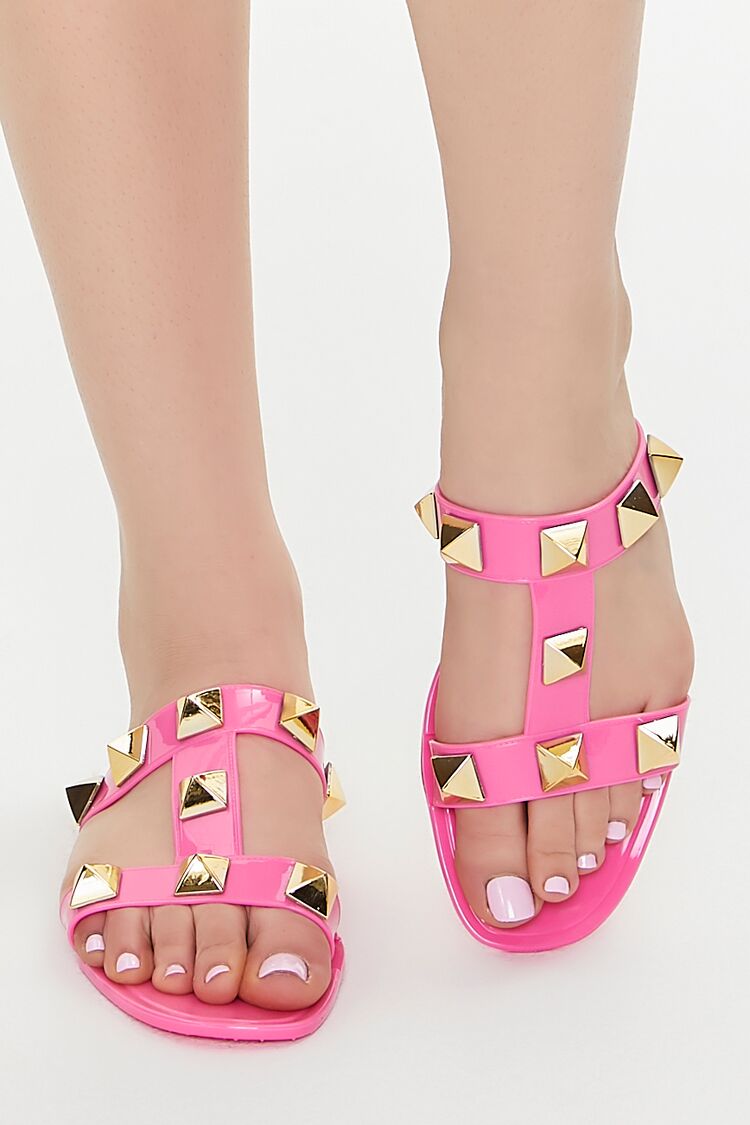 Studded Caged Jelly Sandals