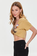 Reworked Eagle Graphic Crop Top