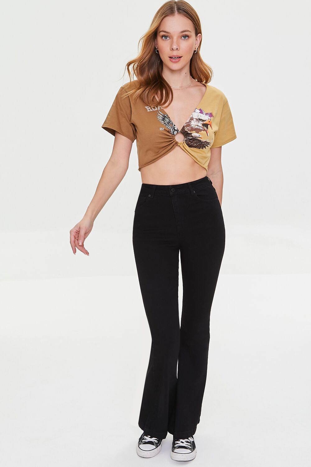 Reworked Eagle Graphic Crop Top