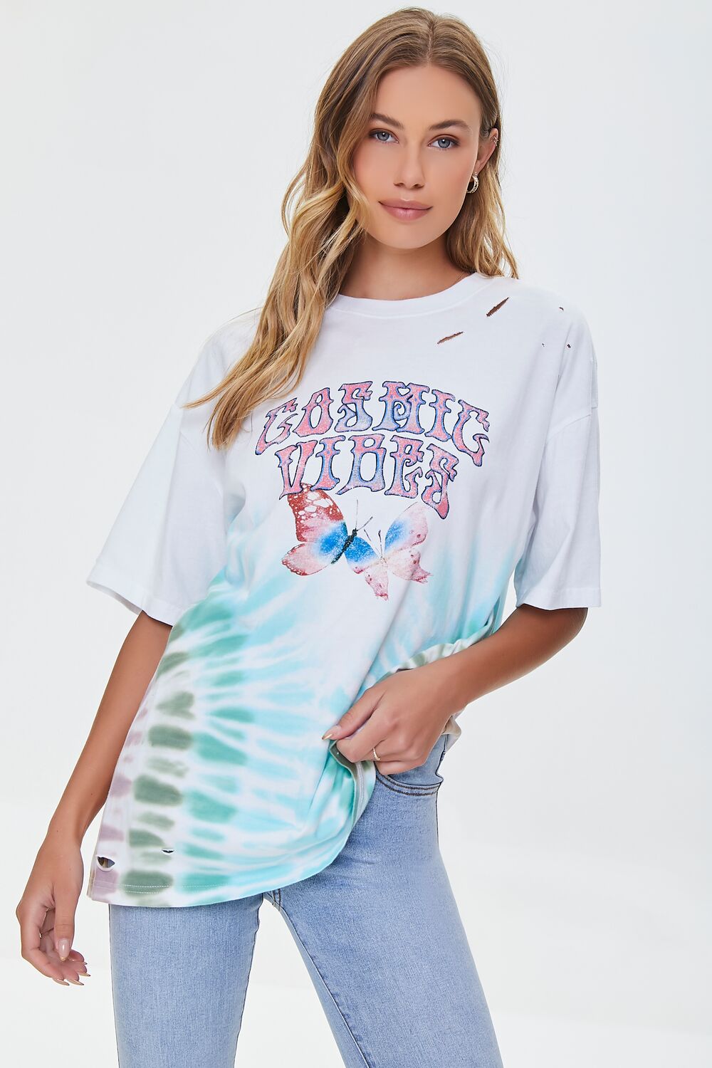 Cosmic Vibes Graphic Tie-Dye Tee