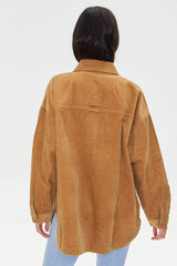 Corduroy Dolphin-Hem Shacket