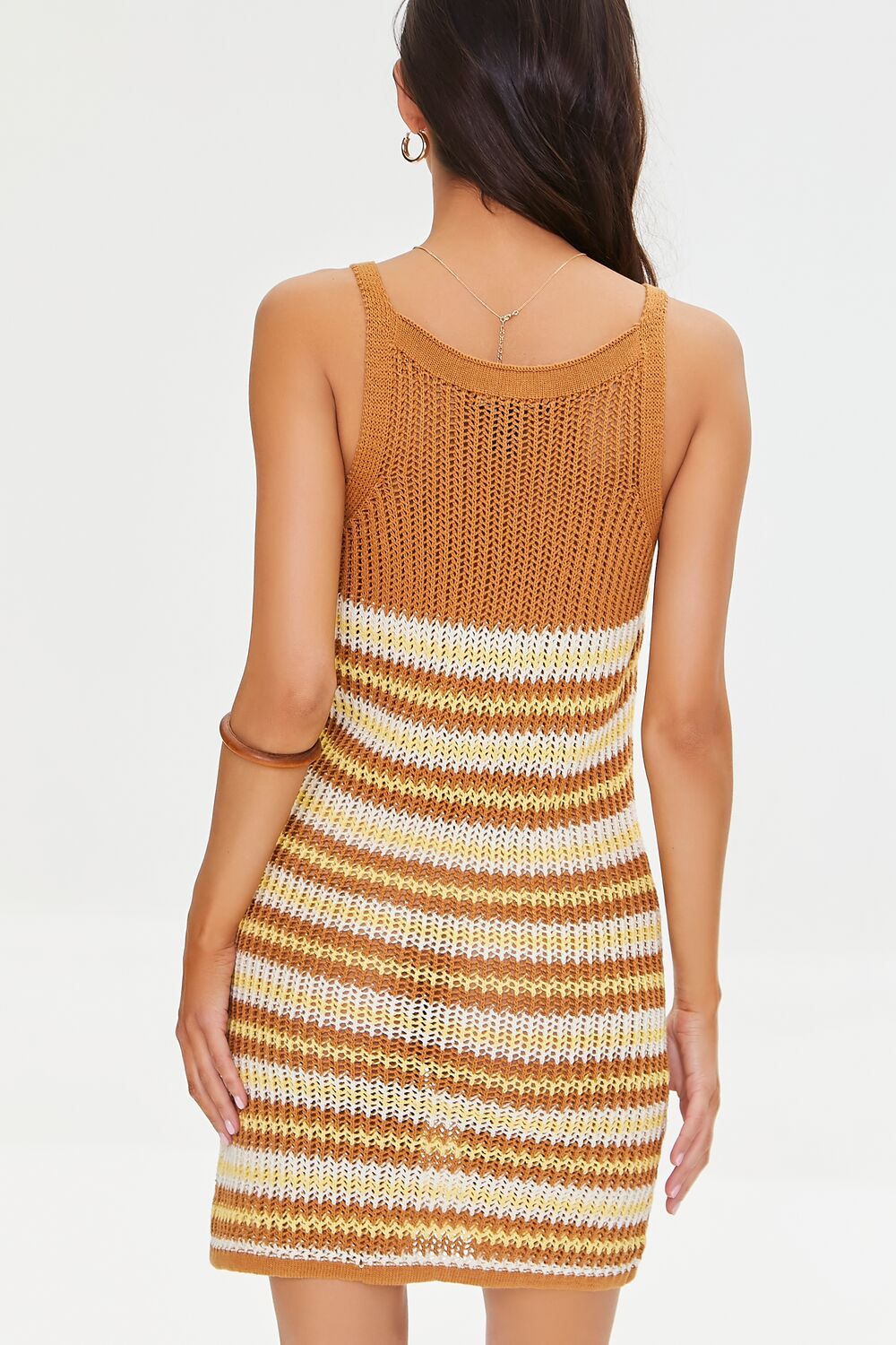 Striped Crochet Mini Dress